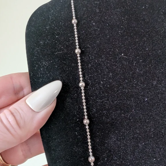 Classic Silvertone Beaded Long Necklace - Women Jewelry - Picture 2 of 7